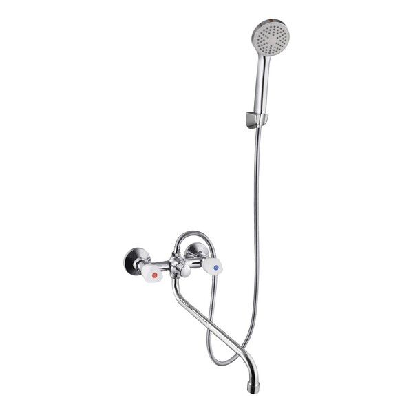 Смеситель Ванна Казань 1/2 м/к (КС 85012/89052) пласт. мах.,аэратор импор. исп., метал. шток