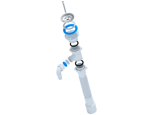 G108 Гофросифон АНИ Пласт 1 1/2"*40/50 с отводом под с/м, L476-886мм