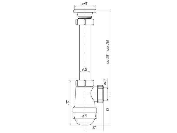 C1000 Сифон АНИ Пласт 1 1/4"*40