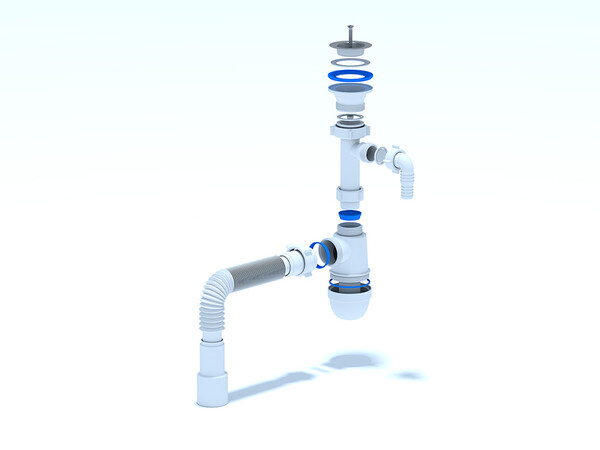C0315 Сифон АНИ Пласт 1 1/2"*40 с носиком, с гофрой 40*40/50