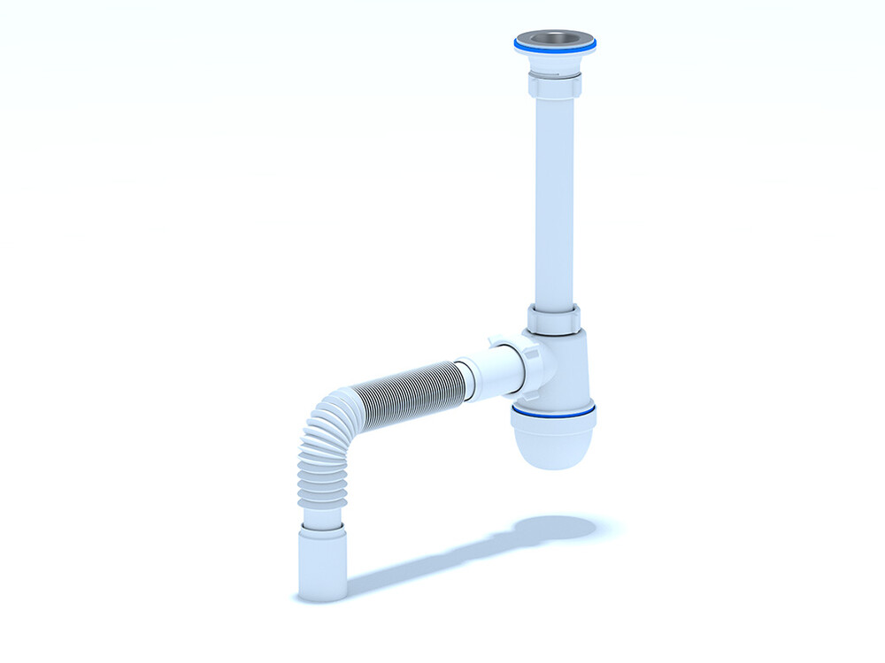 C1005 Сифон АНИ Пласт 1 1/4"*40 с гофрой 40/40