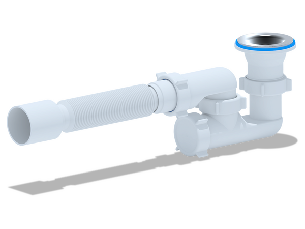 E215 Сифон АНИ Пласт для душ. поддона 1 1/2"*40 регулиремый с гофрой