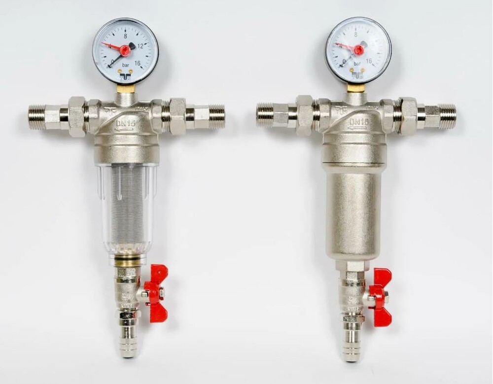 Фильтр 1/2" с манометром гор/хол (2 шт) с американками