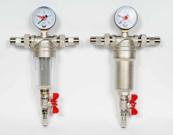 Фильтр 1/2" с манометром гор/хол (2 шт) с американками