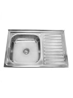 Мойка нерж 500х800х160 т.0,6 бол.сиф. (+сифон) левая Китай