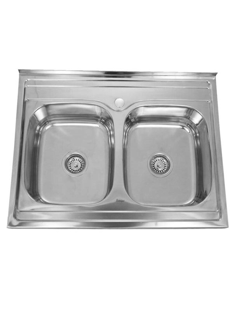 Мойка нерж 600х800х180 S т.0,8 ДВОЙНАЯ (+ бол.сифон) Китай