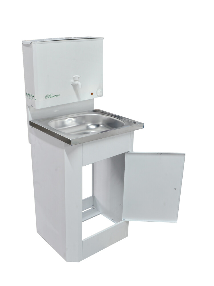 Умывальник "Весна" с ЭВН (мойка Нержавейка 40*50, бак 17л) 1,25кВт белый