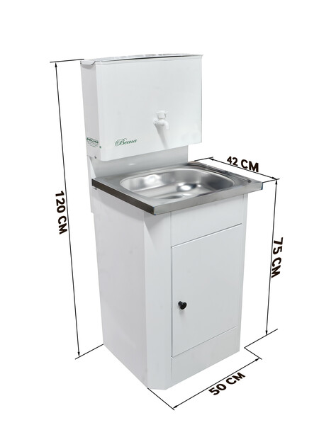 Умывальник "Весна" без ЭВН (мойка Нержавейка 40*50,бак 17л) белый