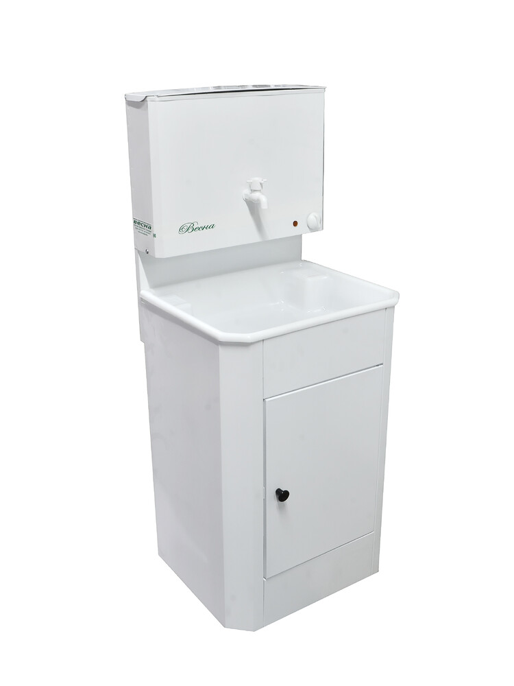 Умывальник "Весна" с ЭВН (мойка Пластик 40*50, бак 17л) 1,25кВт белый