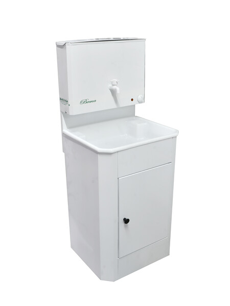 Умывальник "Весна" с ЭВН (мойка Пластик 40*50, бак 17л) 1,25кВт белый