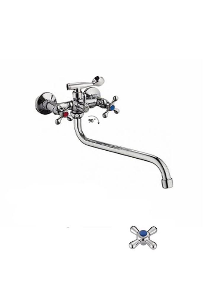 Смеситель Ванна Lemen 1/2 м/к шар. перекл. душа (LD 20771) латунь мет. мах. Крест