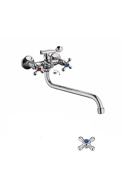 Смеситель Ванна Lemen 1/2 м/к шар. перекл. душа (LD 20771) латунь мет. мах. Крест