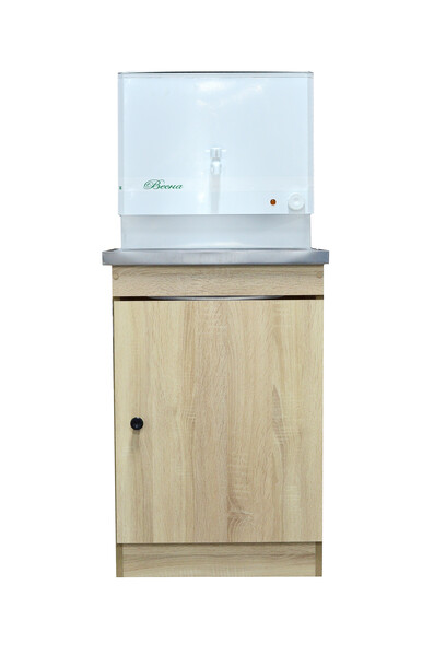 Умывальник "Весна" с ЭВН (тумба ЛДСП Дуб Сонома светлый, мойка Нержавейка 40*50, бак 17л) 1,25кВт