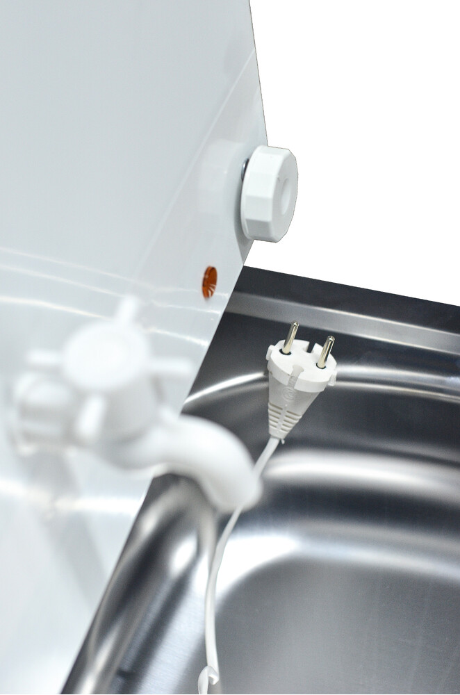 Умывальник "Весна" с ЭВН (тумба ЛДСП Дуб Сонома светлый, мойка Нержавейка 40*50, бак 17л) 1,25кВт