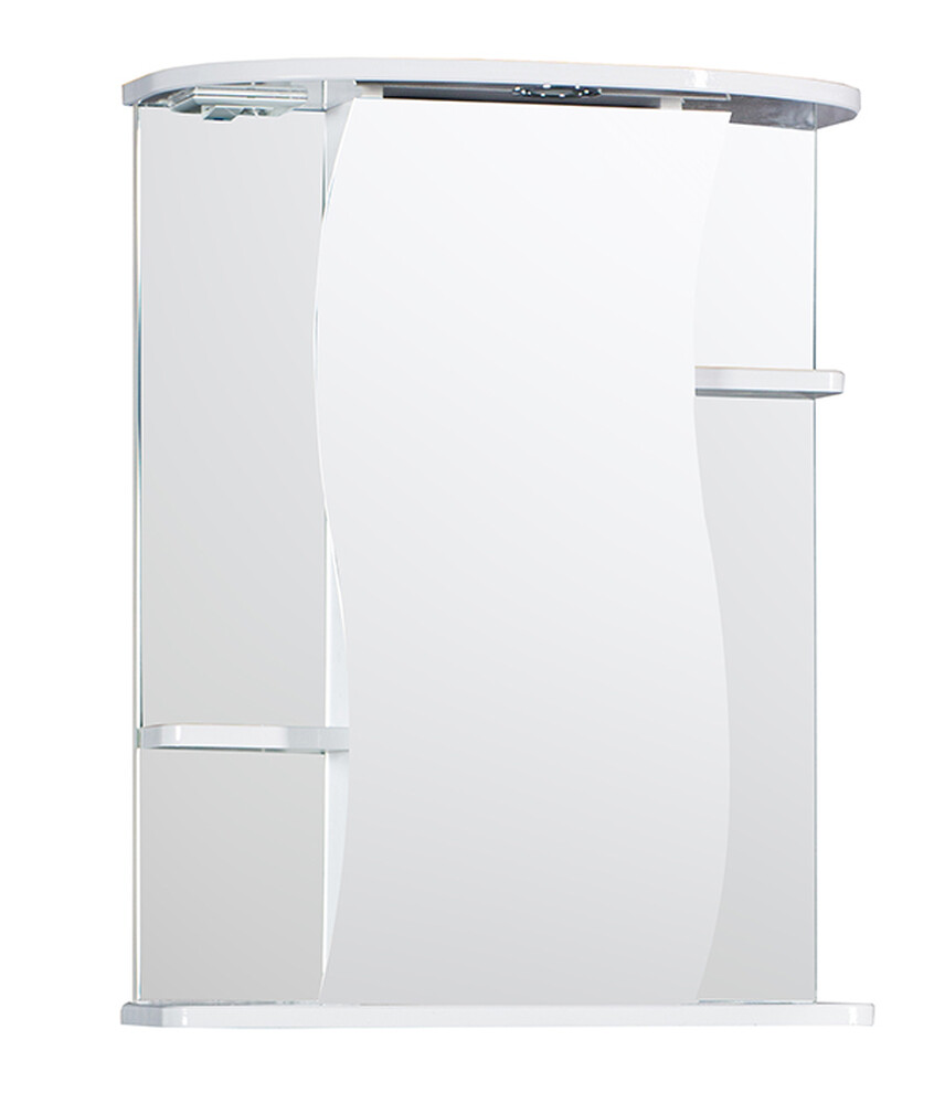 Зеркало-шкаф SANTREK HOME "Лилия-55 С" (Белый) с подсветкой 550х700х234