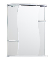 Зеркало-шкаф SANTREK HOME "Лилия-55 С" (Белый) с подсветкой 550х700х234