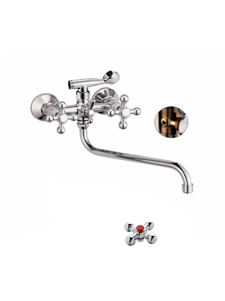 Смеситель Ванна Lemen 1/2 м/к Крест (22464)