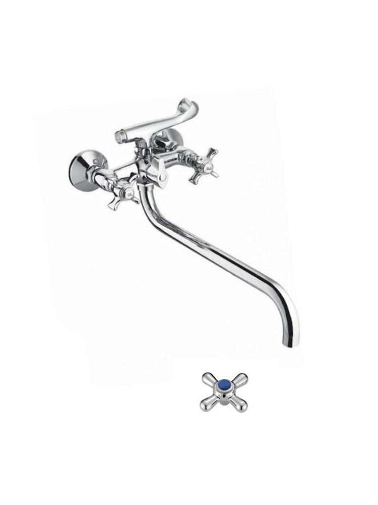 Смеситель Ванна Lemen 1/2 м/к Крест карт. перекл. душа (20951) латунь