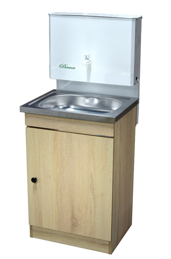 Умывальник "Весна" без ЭВН (тумба ЛДСП Дуб Сонома светлый, мойка Нержавейка 40*50, бака 17л)