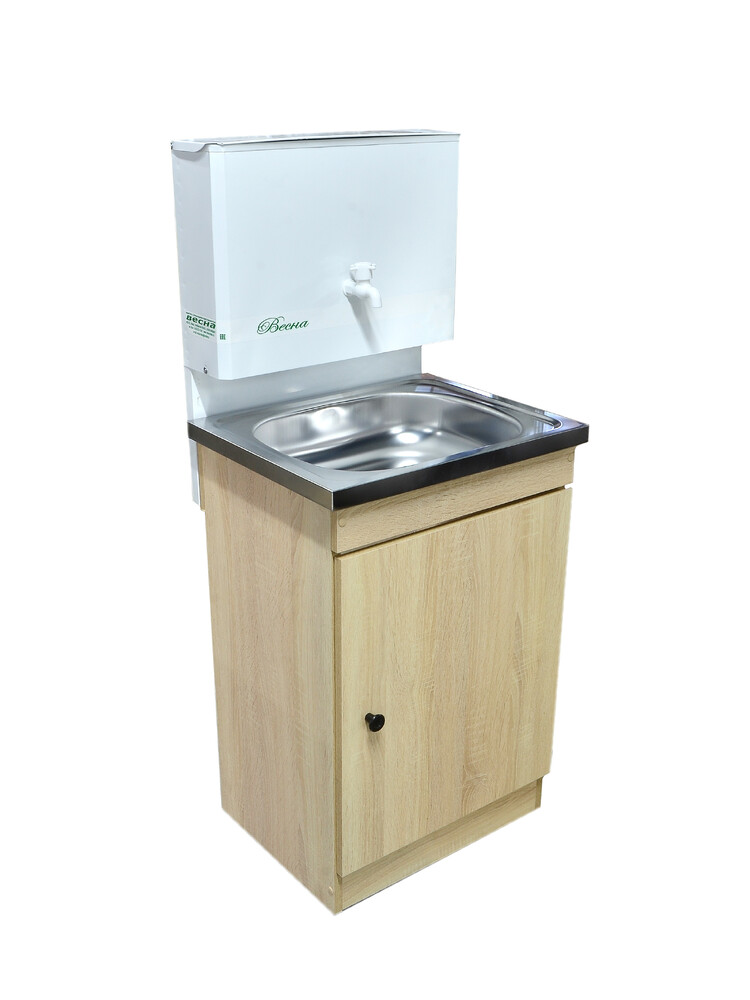 Умывальник "Весна" без ЭВН (тумба ЛДСП Дуб Сонома светлый, мойка Нержавейка 40*50, бака 17л)