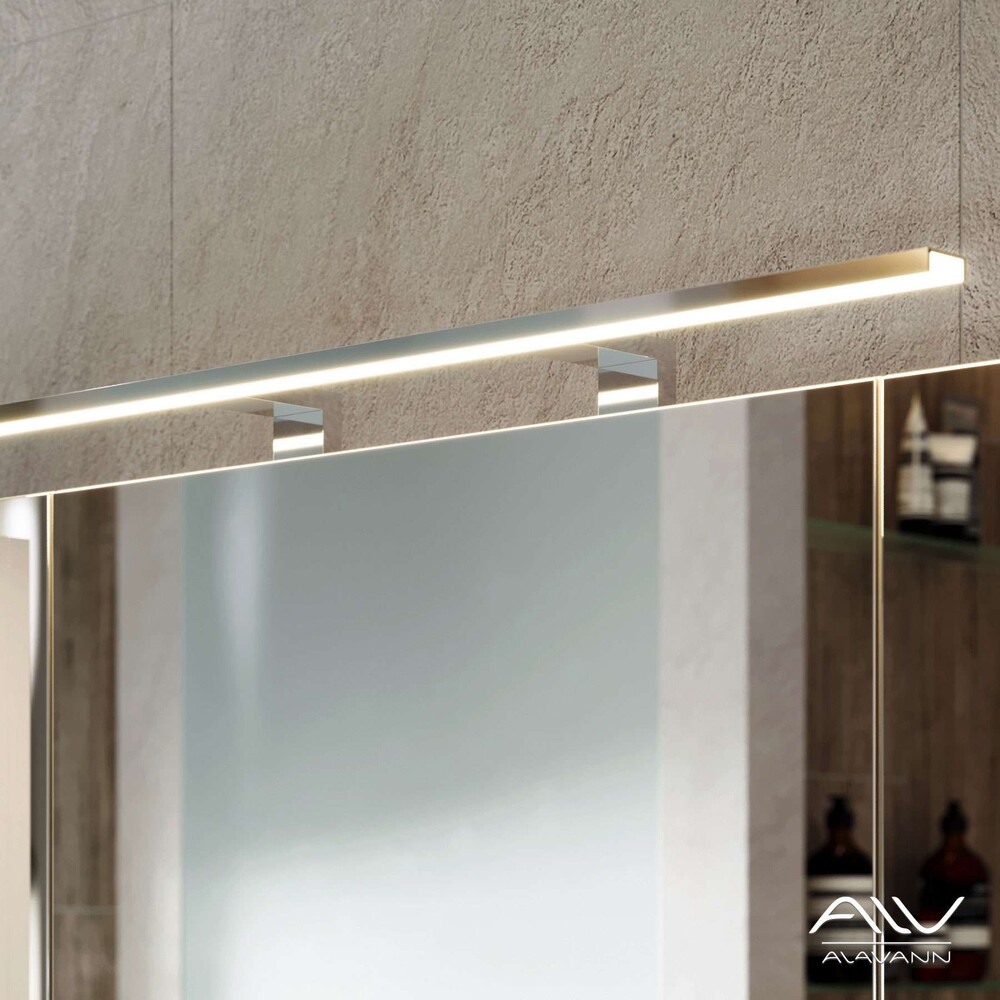 Шкаф универсальный зеркальный Univers 100 (белый, ДСП глянец) Alavann