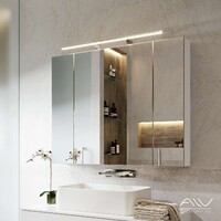 Шкаф универсальный зеркальный Univers 100 (белый, ДСП глянец) Alavann