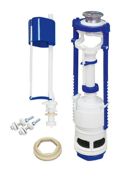 Арматура РБМ АС-12.1М нижняя подводка, Кнопка металлизированная, 2-х уровневая, универсальный клапан