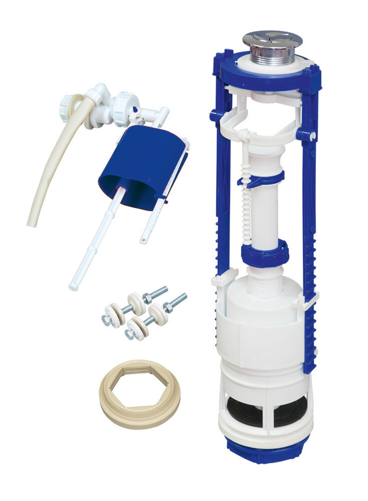 Арматура РБМ АС-11.1М боковая подводка, Кнопка металлизированная, 2-х уровневая, универсальный клапан