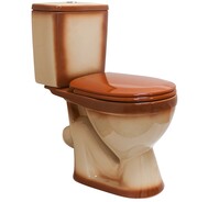 Унитаз-компакт Rosa "ЛИРА" Коричневый, антивсплеск, косой выпуск (г.Киров)