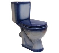 Унитаз-компакт Rosa "ЛИРА" Синий, антивсплеск, косой выпуск (г.Киров)