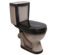 Унитаз-компакт Rosa "ЛИРА" Черный, антивсплеск, косой выпуск (г.Киров)