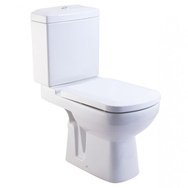 Унитаз-компакт KIROVIT "ДОМИНО" Белый, 2-х режимная арматура, сиденье дюро, Микролифт, прямой выпуск (г.Киров)