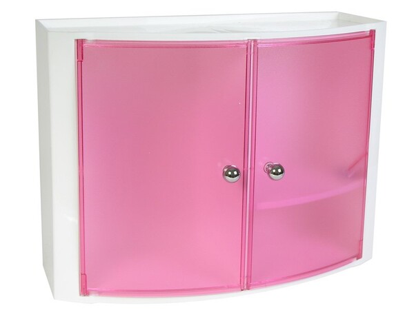Полка-шкафчик Прима Нова настенная №11 (размер 43 х 17 х 31,5) розовый