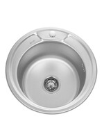 Мойка нерж круглая врезная д-49 т.0,6 (+бол.сифон) Китай