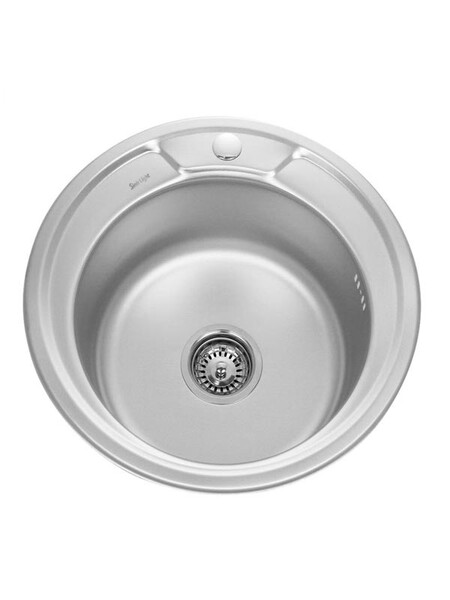 Мойка нерж круглая врезная д-49 т.0,6 (+бол.сифон) Китай