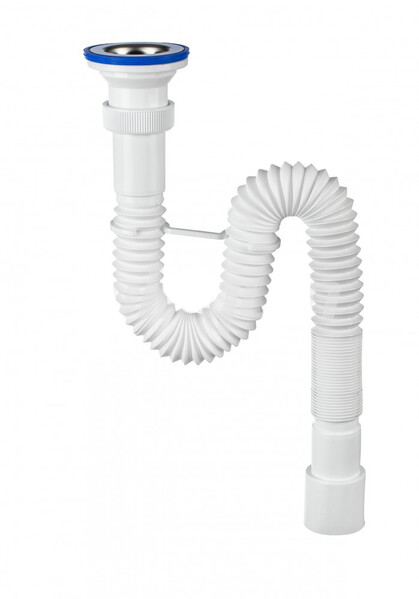 ВП 6333 Сифон "МИНИ Элит " гофрированный с нерж.чашкой (1 1/2-40/50)