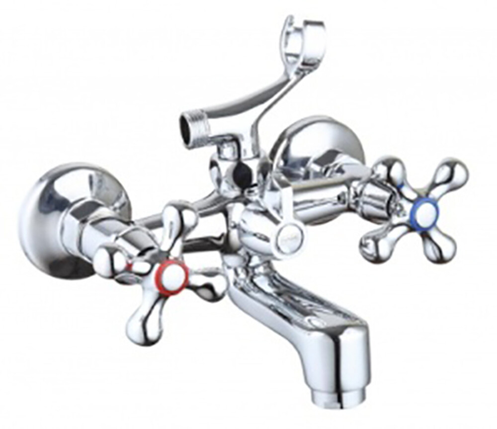 В2410-21-KR Смеситель Ванна NAMI КРИСТИ (Крест) 1/2 м/к, литой излив