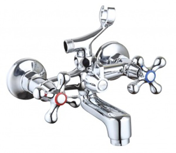 В2410-21-KR Смеситель Ванна NAMI КРИСТИ (Крест) 1/2 м/к, литой излив