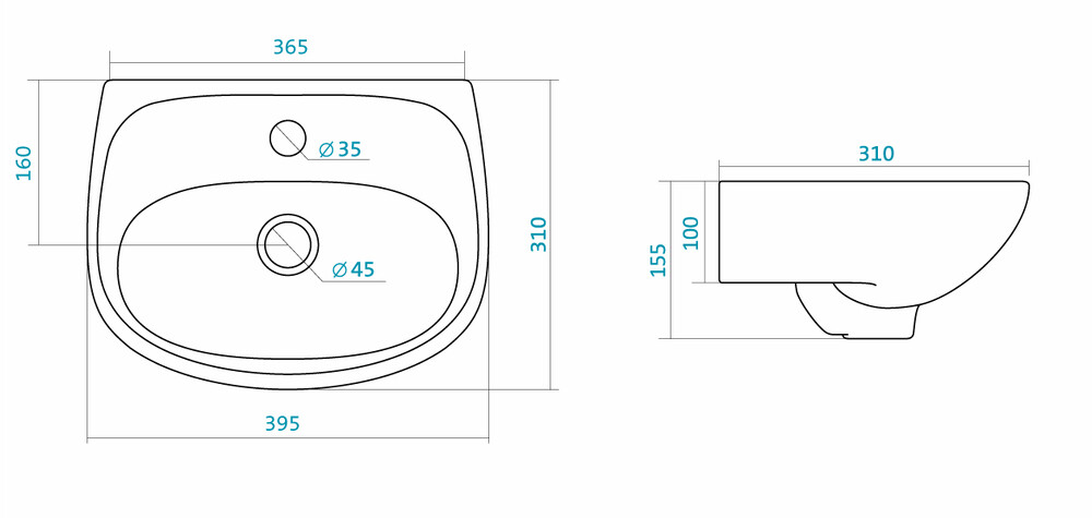 Умывальник "Анимо-40" 1/отв. 1WH110490