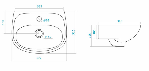 Умывальник "Анимо-40" 1/отв. 1WH110490