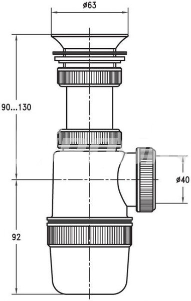 ВП 0611 Сифон "Элит" бутылочный