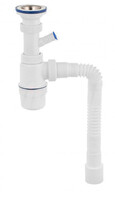 ВП 6143 Сифон "Элит" с нерж.чашкой , отводом для СМ и гибкой трубой