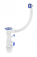 ВП 0615 Сифон "Элит" с нерж.чашкой, переливом и отводом для СМ