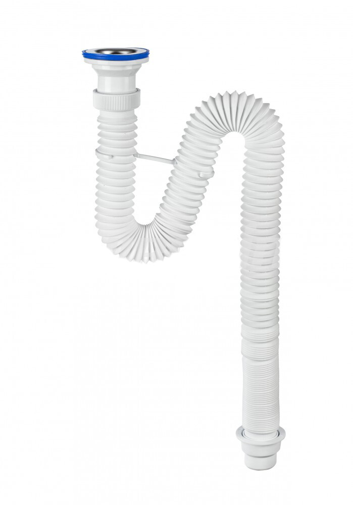 ВП 0632 Сифон "Элит" с нерж.чашкой гофрир д 70, 1200 мм (1 1/2 -40/50)