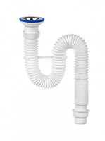 ВП 0631 Сифон "Элит" с нерж.чашкой гофрир д 70, 900 мм (1 1/2 -40/50)