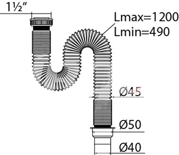 ВП 0623 Труба гибкая "Элит" (1 1/2" - 40/50 ) 1200мм
