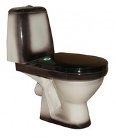 Унитаз-компакт Rosa "ПРЕМЬЕР" Черный, 2-х уровневая арматура, антивсплеск, прямой выпуск (г.Киров)