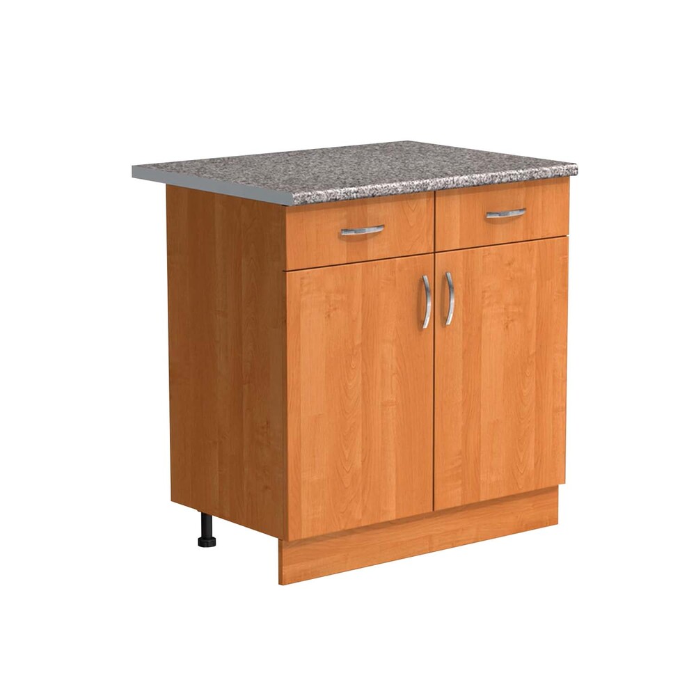 Рабочий стол 80 цвет Ольха (2 ящика) столешница Гранит SANTREK HOME (ЛДСП)