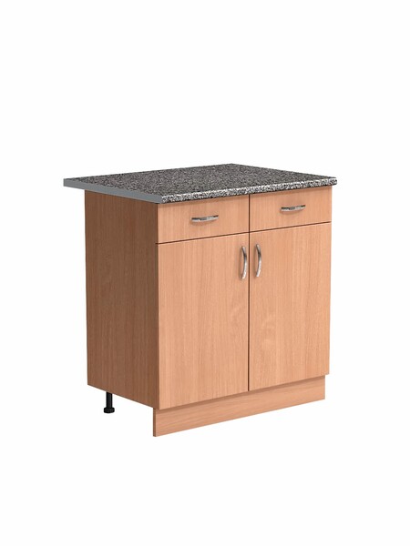 Рабочий стол 80 цвет Бук (2 ящика) столешница Гранит SANTREK HOME (ЛДСП)