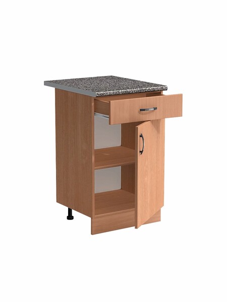 Рабочий стол 50 цвет Бук (1 ящик) столешница Гранит SANTREK HOME (ЛДСП)